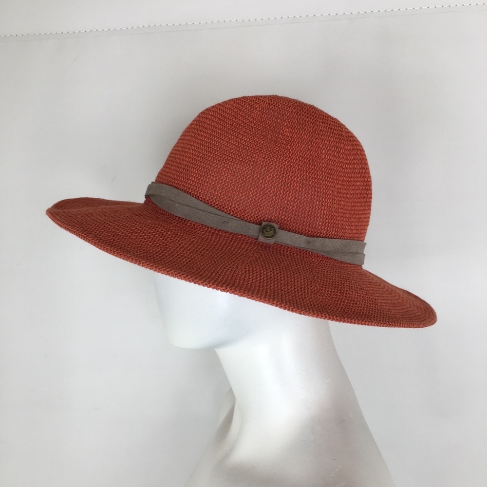 Goorin Bros. Paper Woven Sun Hat Packable Women’s Size M Rust Red/Orange